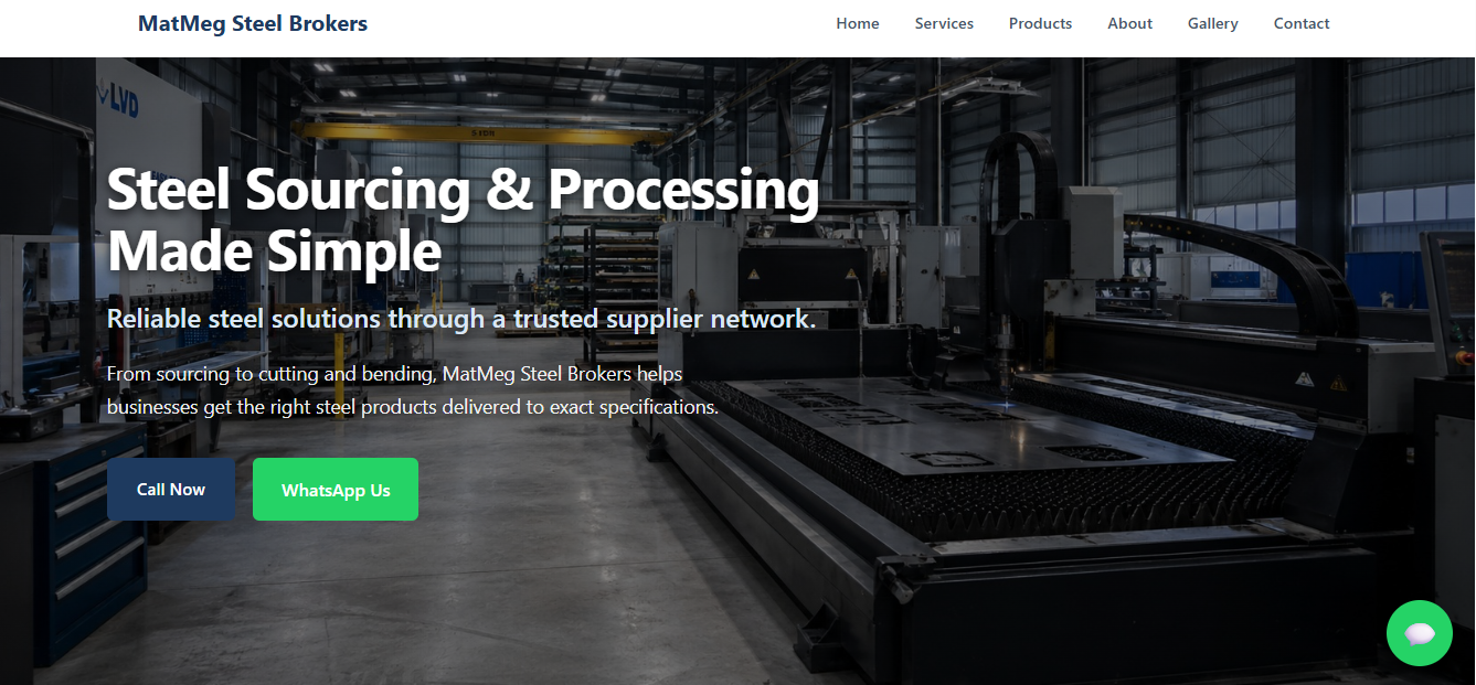 MatMeg Steel Brokers Website